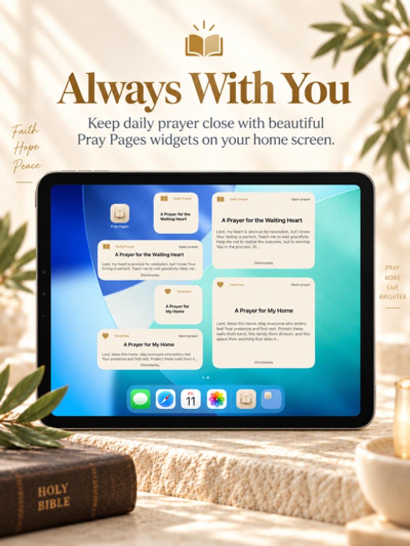iPad Home Screen with Pray Pages Christian prayer widgets